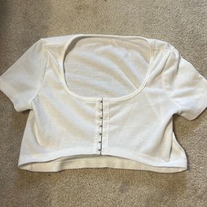 Womens white cropped top